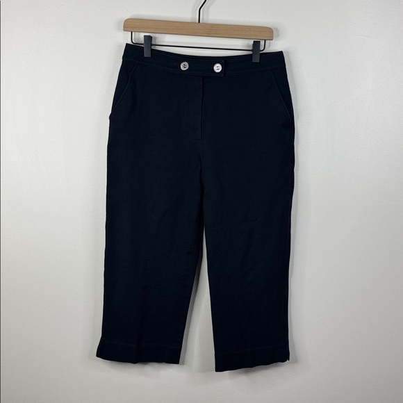St. John Sport Ponte Nautical Trouser Black Size 8 Classic Ankle Crop Pant - Picture 1 of 8